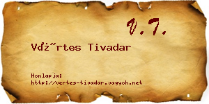 Vértes Tivadar névjegykártya