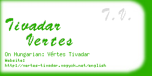 tivadar vertes business card